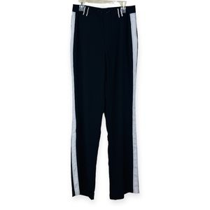 FOREVER 21 Black Racerstripe Dress Pants SMALL White Stripe Tuxedo Stripe
